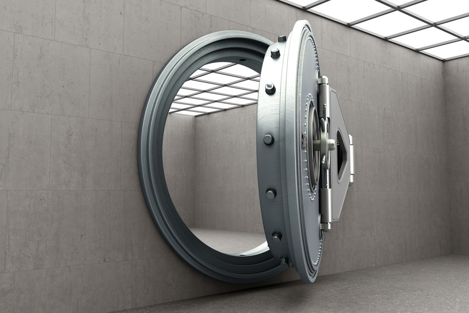 Big open safe door