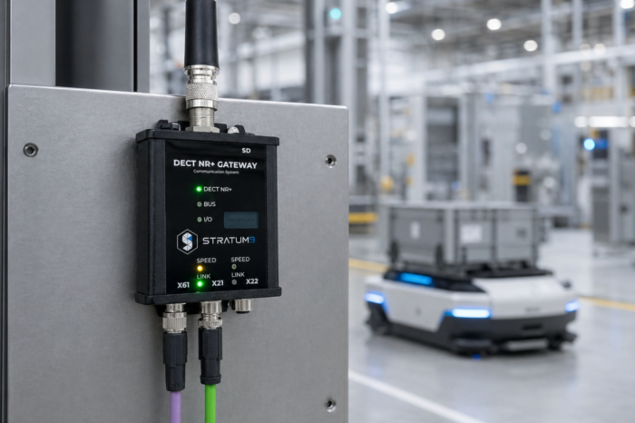 DECT NR+ kommt in die Fabrikhalle: STRATUM 9 liefert industrielles Gateway für Echtzeit-Funk